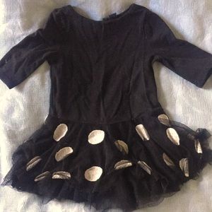 Baby Gap Black Dress with Sheer Polkadot Skirt